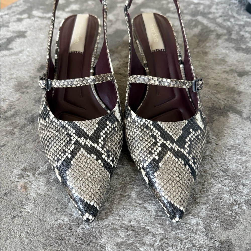 Franco Sarto Snakeskin Pattern Slingback Heels